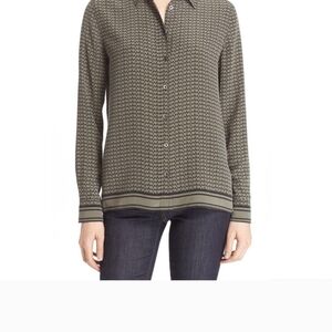 Equipment Olive Patterned Button-Down Shirt